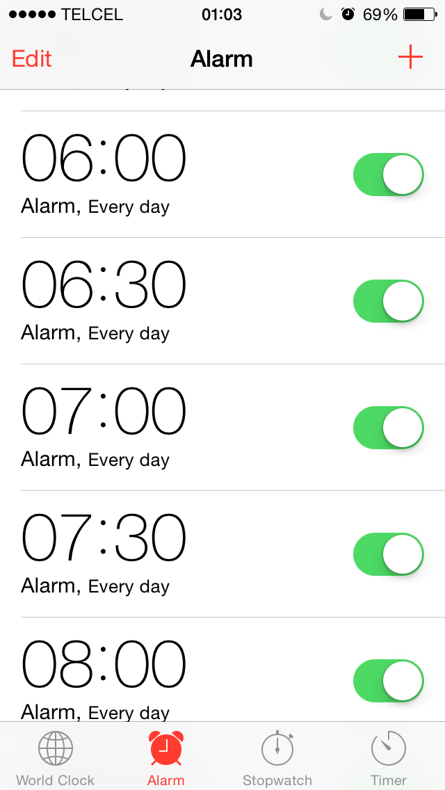  Alarm selector in iOS 8.4 for iPhone
