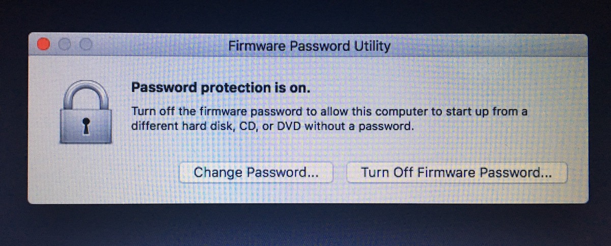 change bios password mac